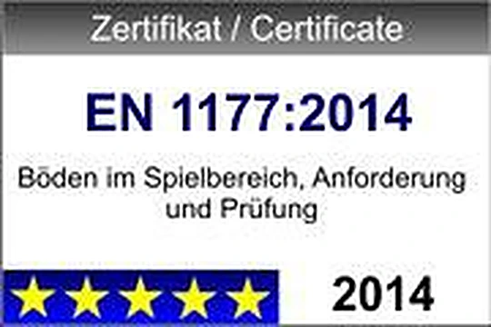 Zertifikat EN 1177:2014 – Böden im Spielbereich, Anforderung und Prüfung